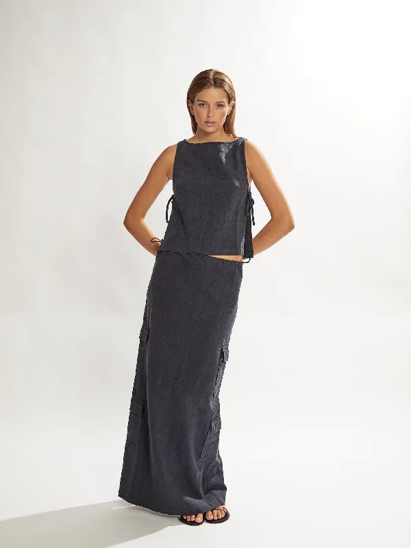 Evie Maxi Skirt Navy