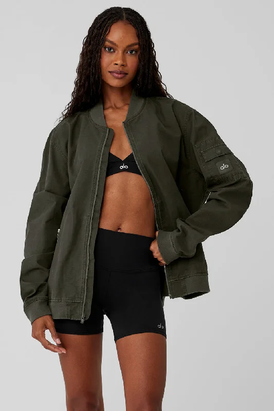 Division Ripstop Bomber Jacket - Stealth Green