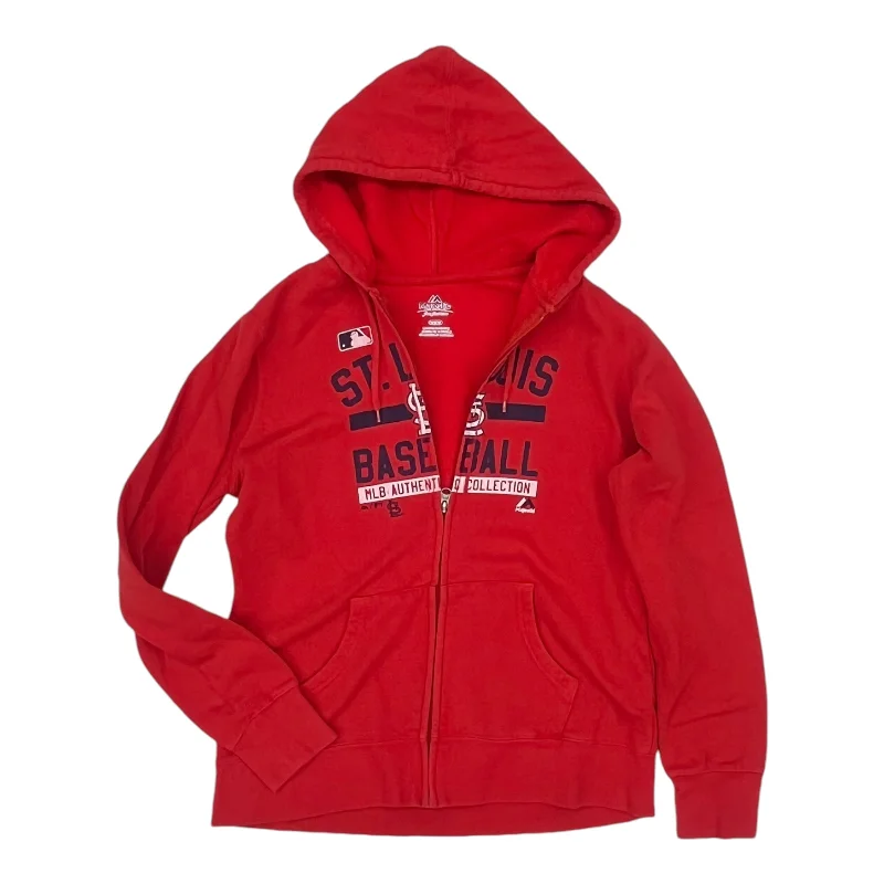 Athletic Sweatshirt Hoodie By Majestic In Red, Size:M