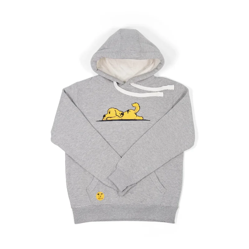 Unisex 'Lazy Dog' Hoodie - Yellow Coloured Dog Print Design