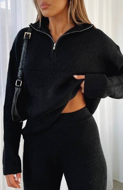 Let's Get Cosy Knit Sweater Black