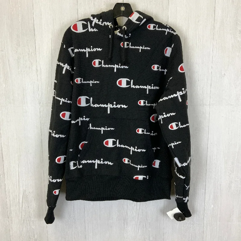 Sweatshirt Hoodie By Champion In Black, Size: M