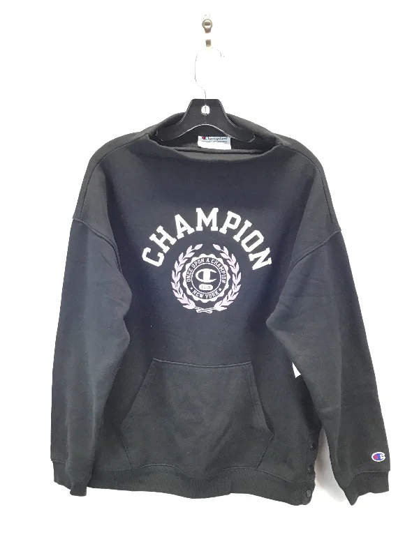 Sweatshirt Collar By Champion In Black, Size: M