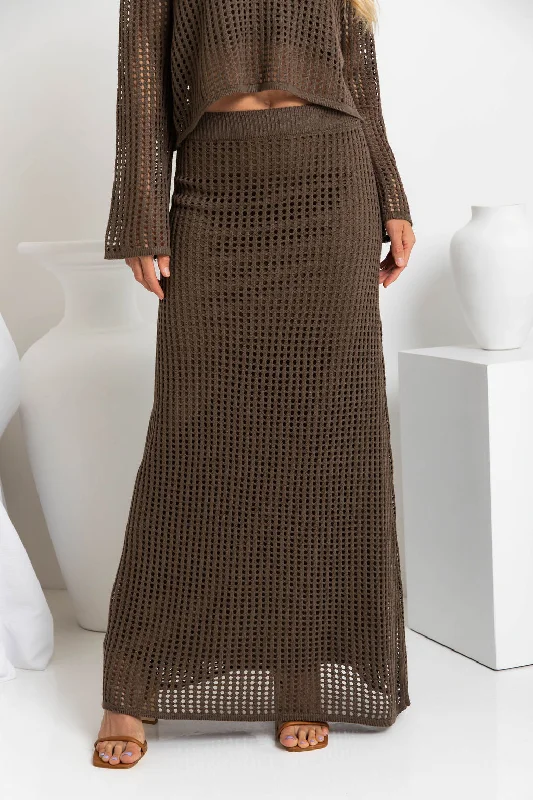 Florence Crochet Maxi Skirt - Mocha