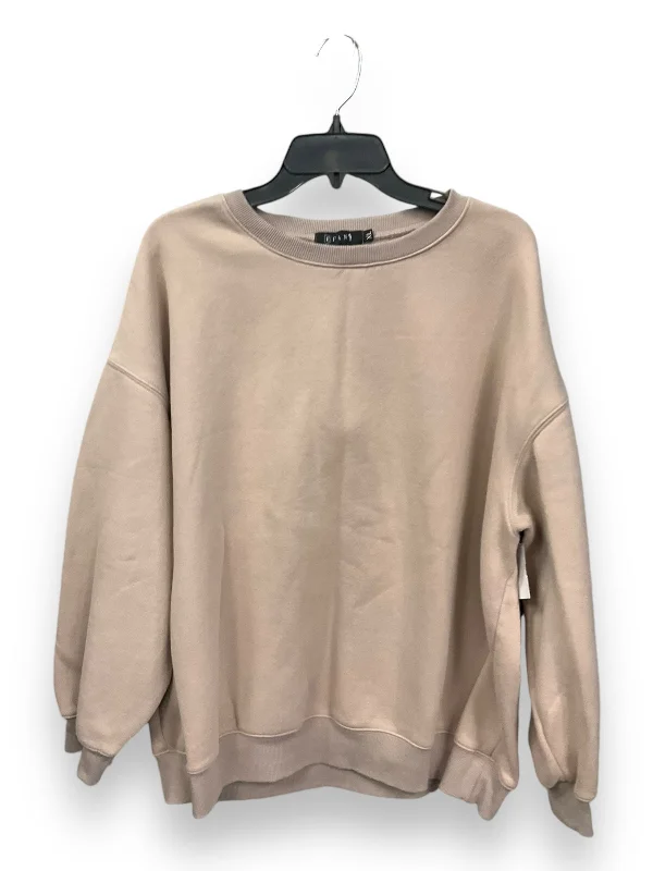 Sweatshirt Crewneck By Clothes Mentor In Tan, Size: Xl