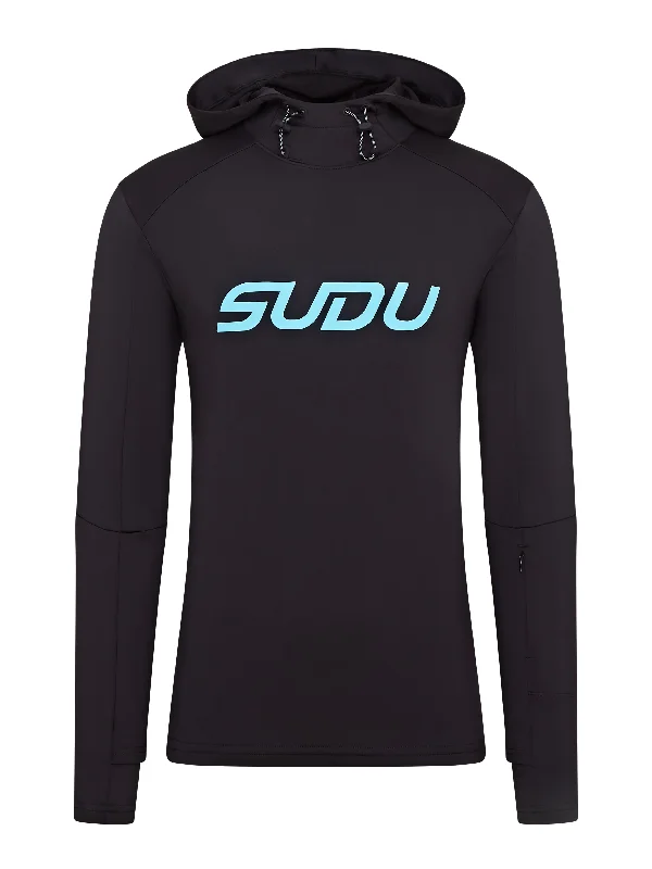 SRH 01 Run Hoodie - Black/Light Blue