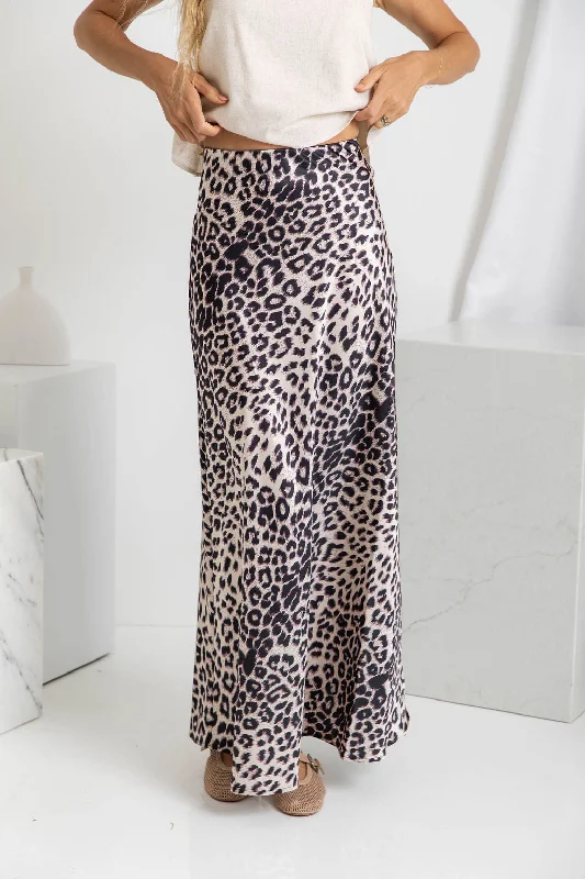 Tia Maxi Skirt - Leopard Print