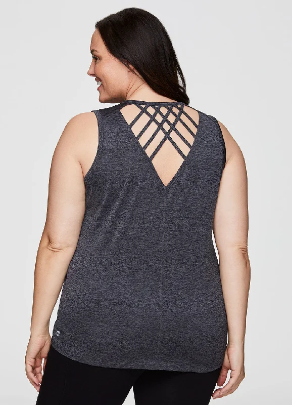 Plus Stratus Crewneck Lattice Back Tank