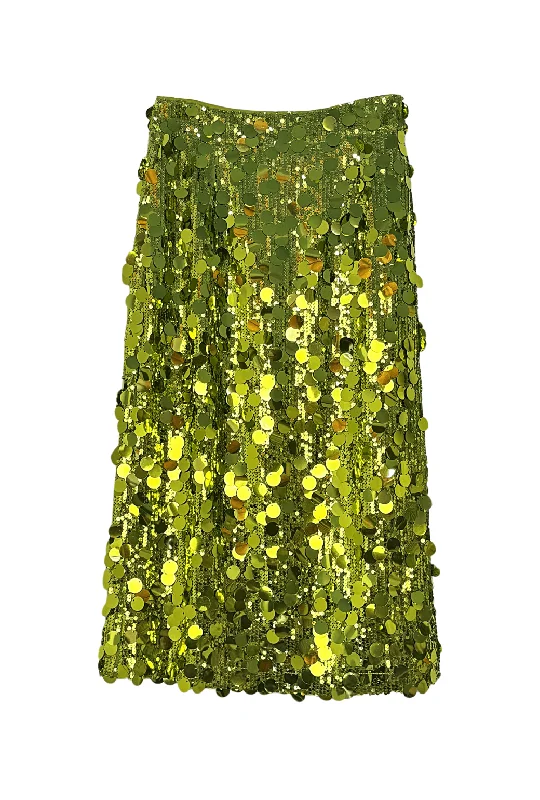 Pencil Skirt - Chartreuse Disco Sequin