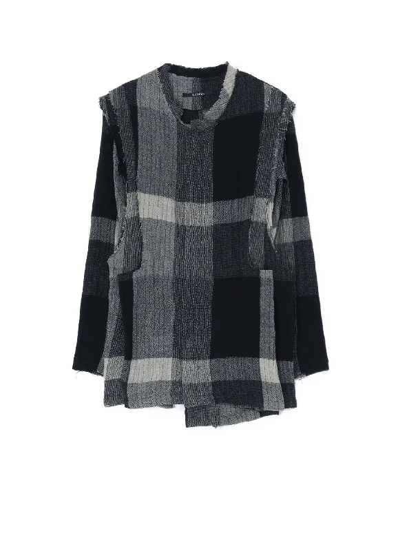 LAYERED PLAID PATTERN JACKET