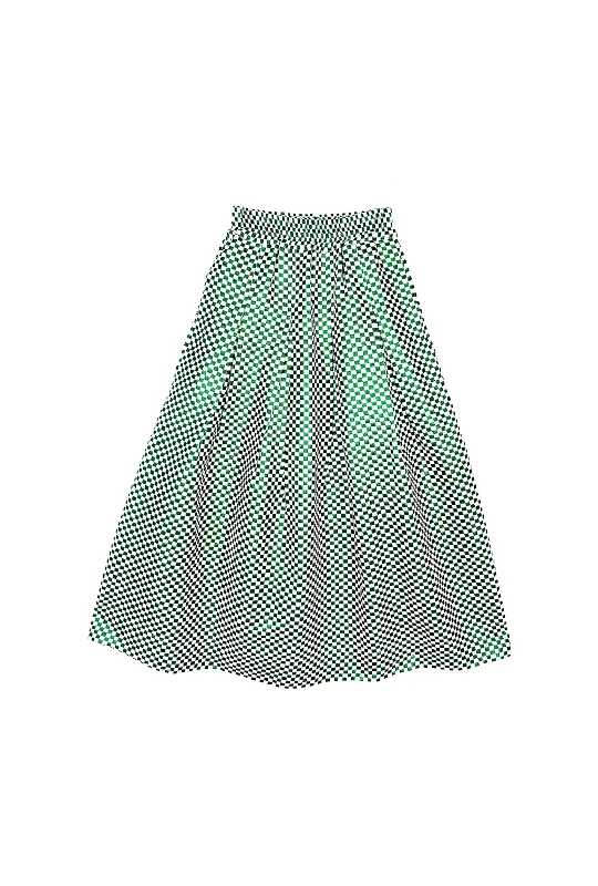 Maxi Party Skirt - Emerald Checkerboard Shimmer