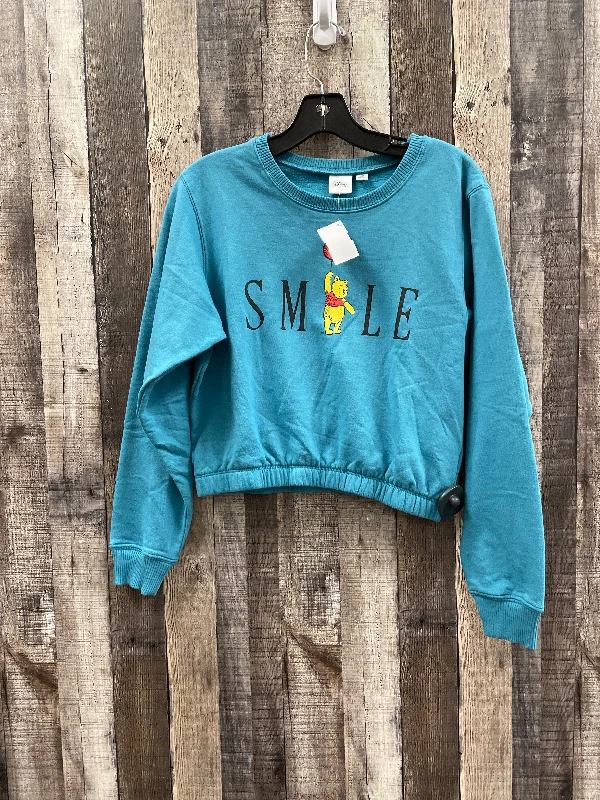 Sweatshirt Crewneck By Disney Store In Teal, Size: S