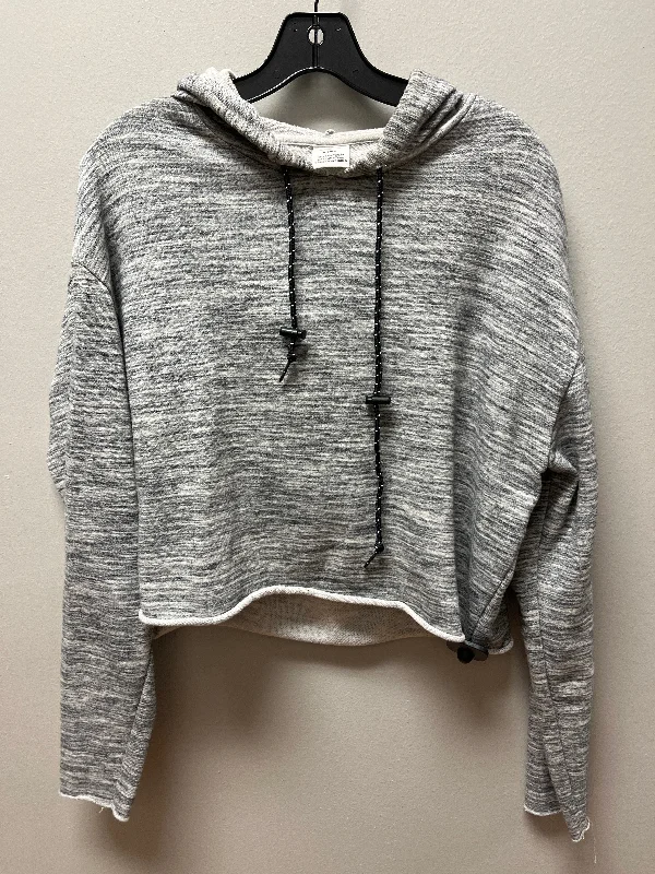 Sweatshirt Hoodie By Pink In Grey, Size: M