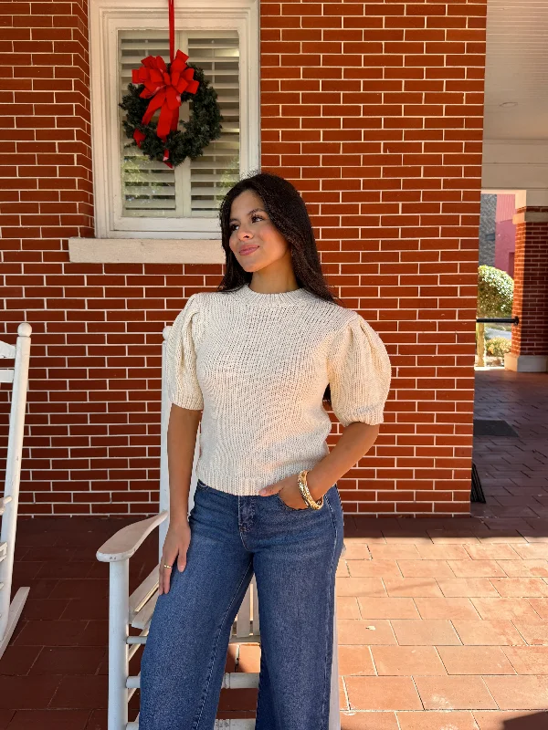 Beige Knit Sweater Top