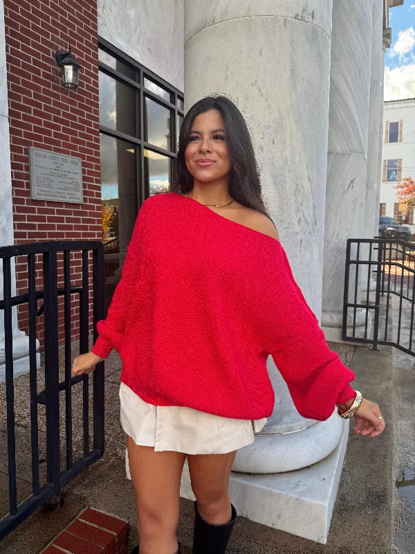 Red Slouchy Sweater