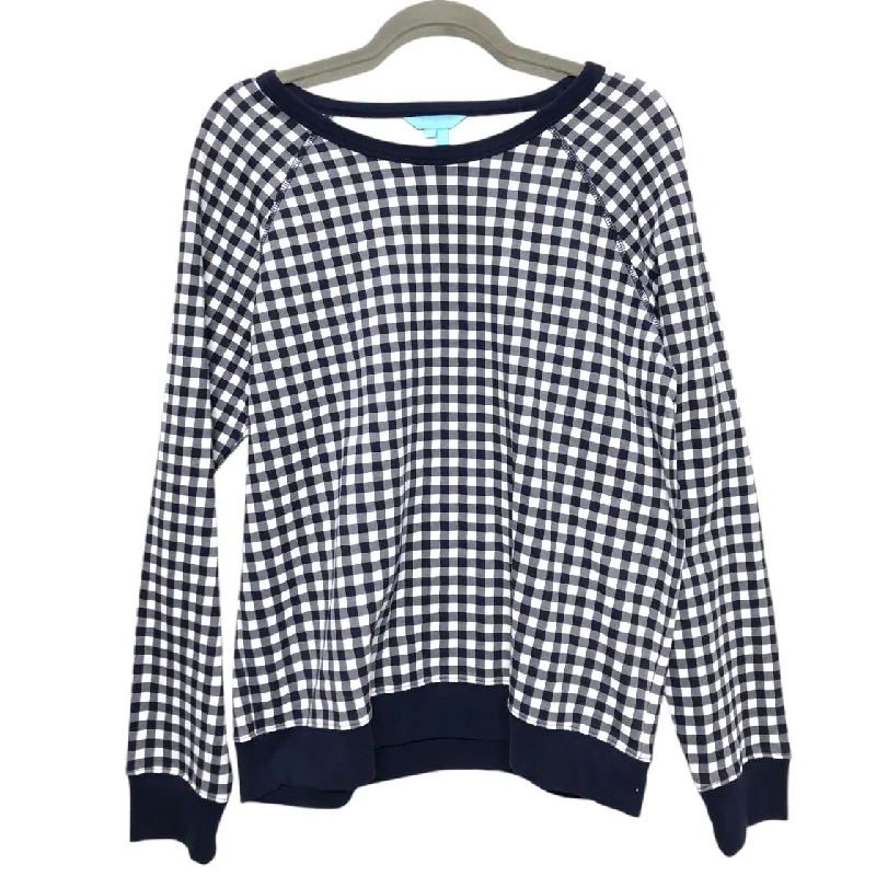 Sweatshirt Crewneck By Draper James In Blue & White, Size: L