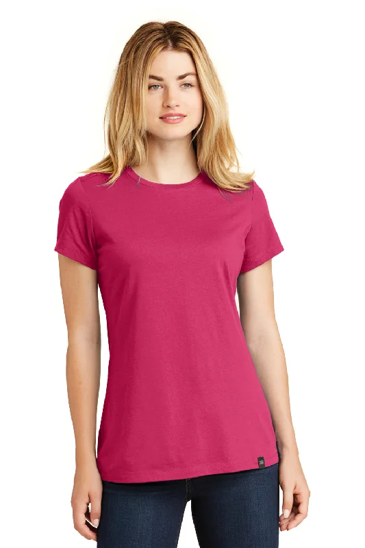 New Era Womens Heritage Short Sleeve Crewneck T-Shirt - Deep Pink - Closeout