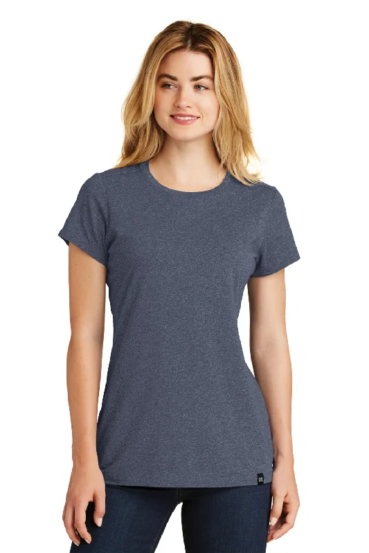 New Era Womens Heritage Short Sleeve Crewneck T-Shirt - Heather True Navy Blue - Closeout