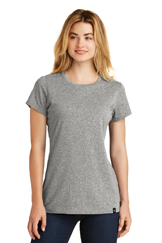 New Era Womens Heritage Short Sleeve Crewneck T-Shirt - Light Graphite Grey Twist - Closeout