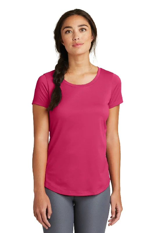 New Era Womens Series Performance Jersey Moisture Wicking Short Sleeve Crewneck T-Shirt - Deep Pink - Closeout