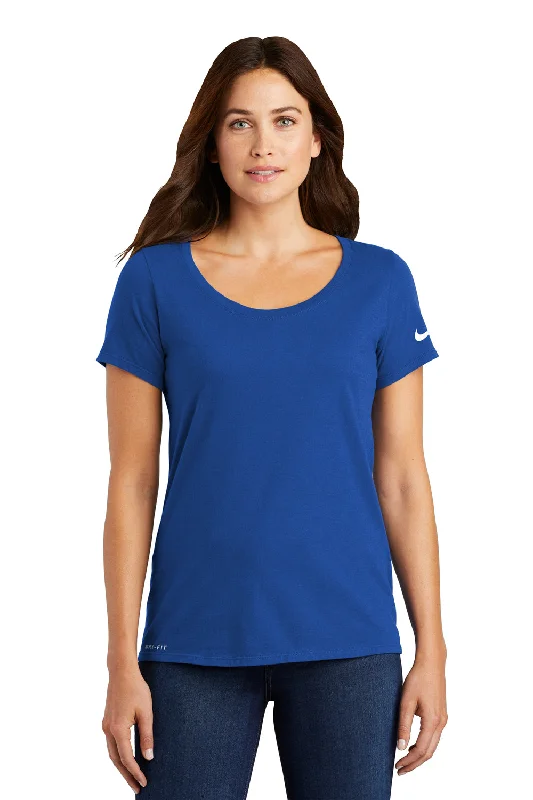 Nike Womens Dri-Fit Moisture Wicking Short Sleeve Scoop Neck T-Shirt - Rush Blue