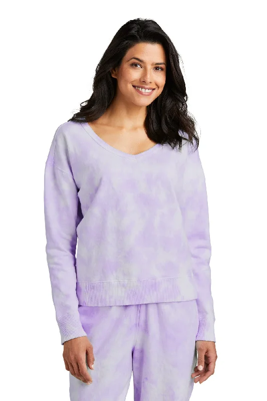 Port & Company Ladies Beach Wash Cloud Tie-Dye V-Neck Sweatshirt LPC140V