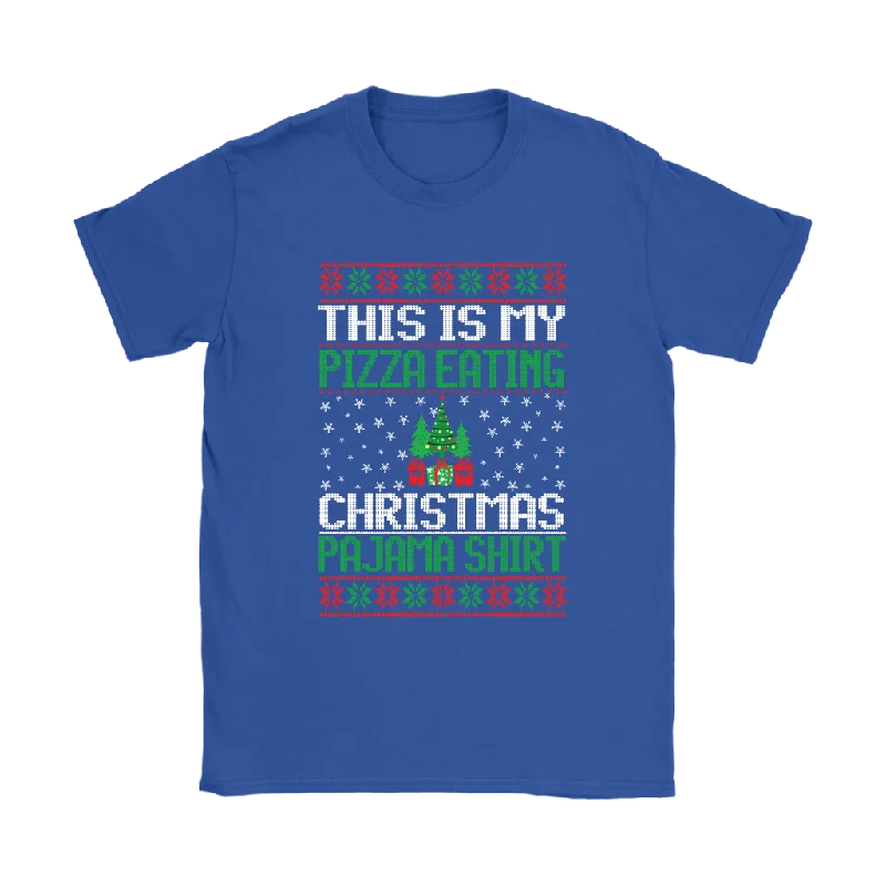 Ugly Christmas Sweater T-SHIRT PIZZA EATING PJ T-Shirt