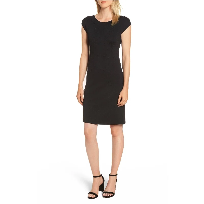 Anne Klein Womens Bow-Back Sheath Dress, Black, X-Large