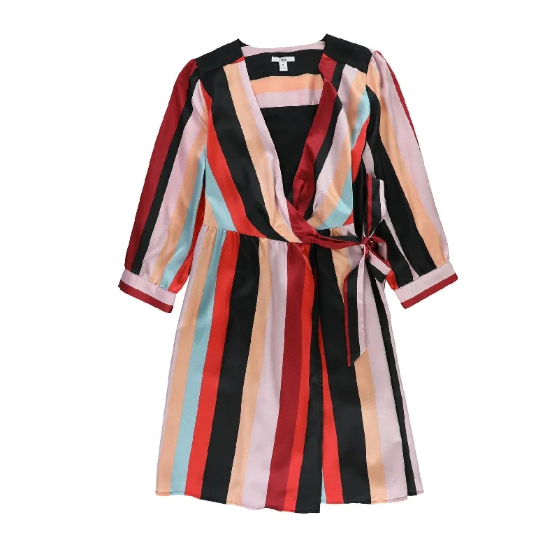 Bar Iii Womens Striped Wrap Dress