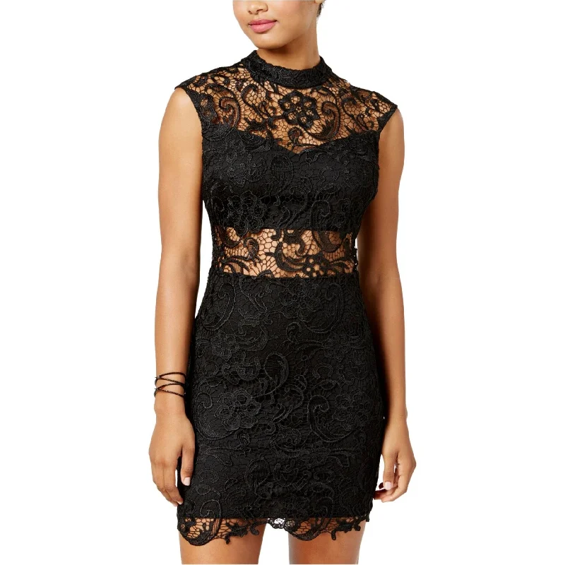 Bee Darlin Womens Lace A-line Dress, Black, 0