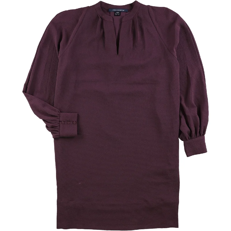 French Connection Womens Mahi Crepe Tunic Dress, Purple, 2