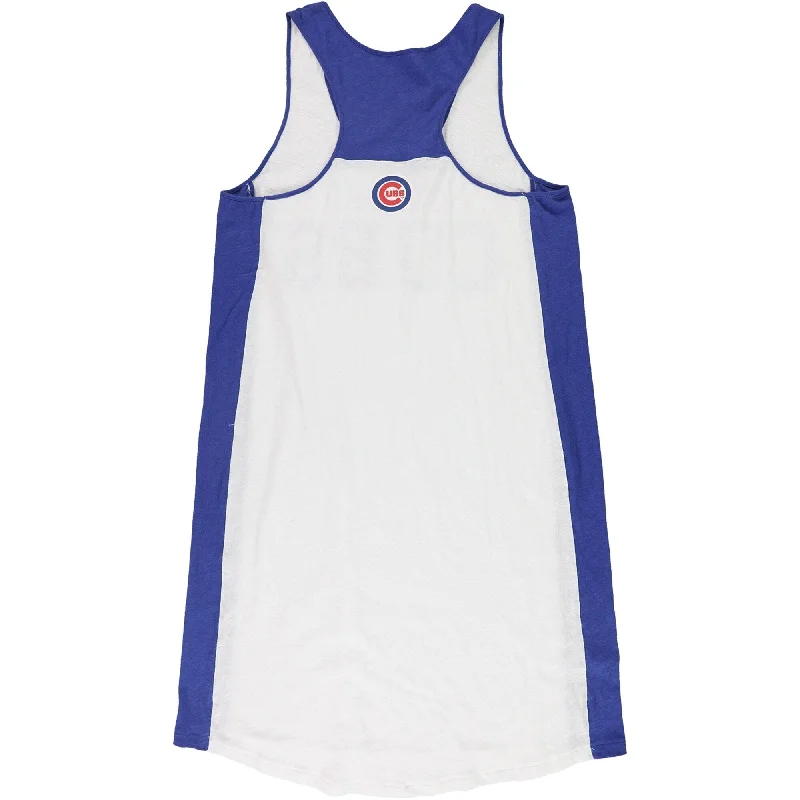 G-III Sports Womens Chicago Cubs Graphic Tank Dress, White, Medium