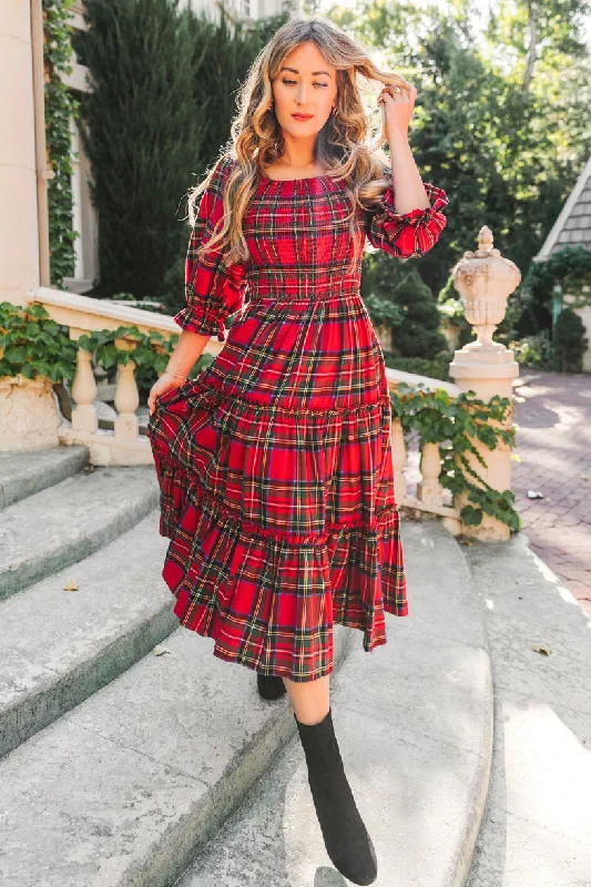 Madeline Dress in Holiday Plaid