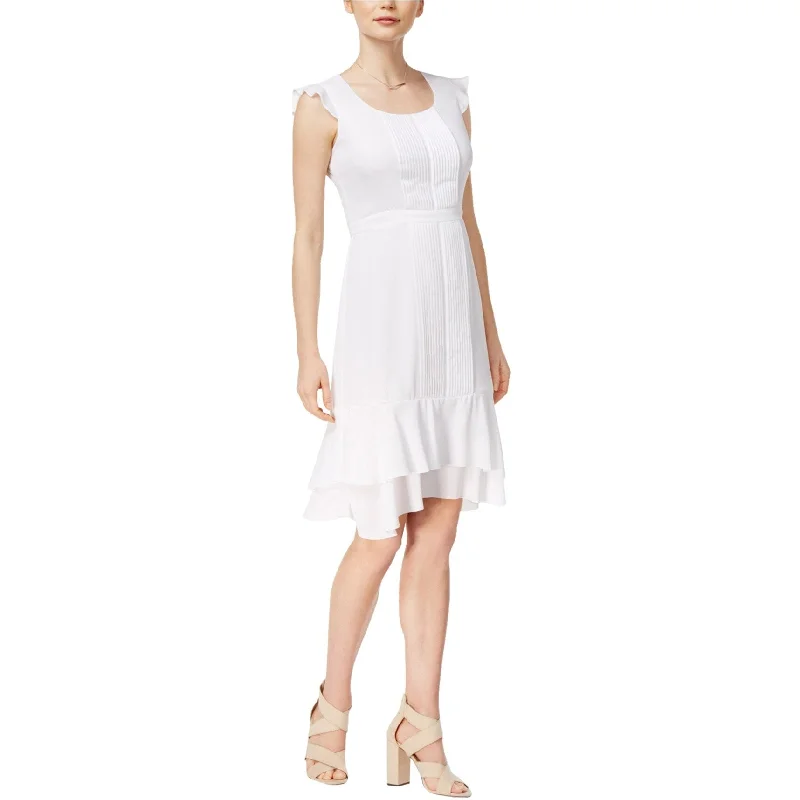 maison Jules Womens Pleated A-line Dress, White, Medium