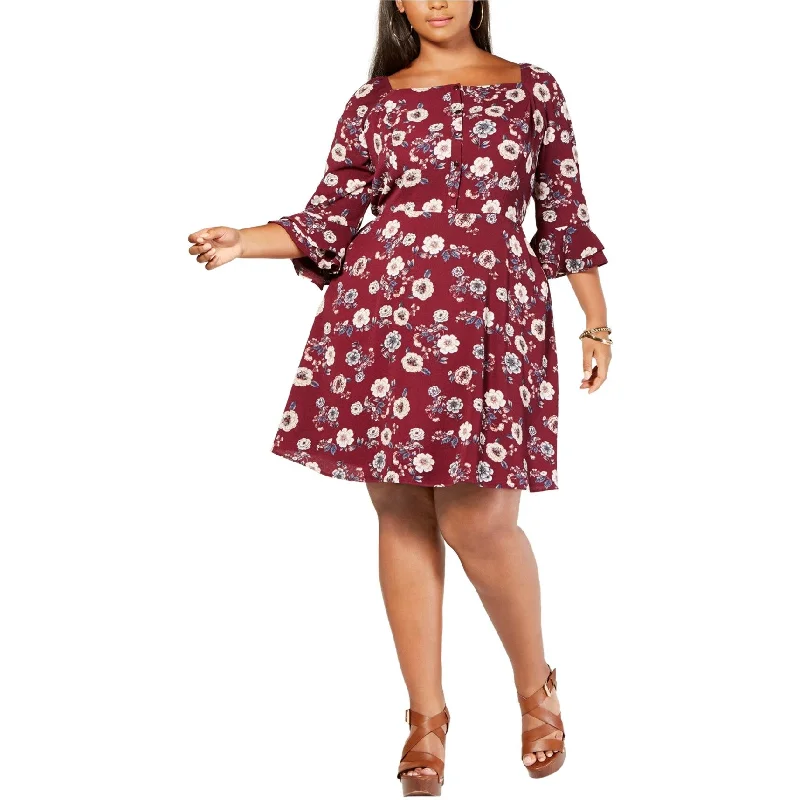 Monteau Womens Bell Sleeve A-Line Dress