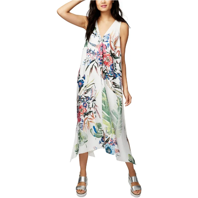 Rachel Roy Womens Printed High-Low Dress, White, Small