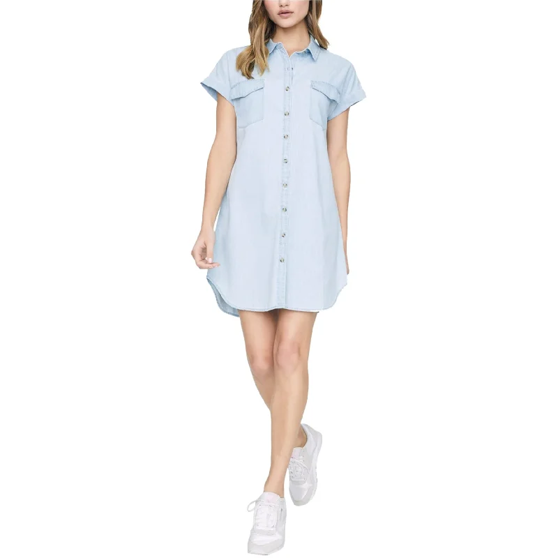 Sanctuary Clothing Womens Sunset Shirt Dress, Blue, Medium