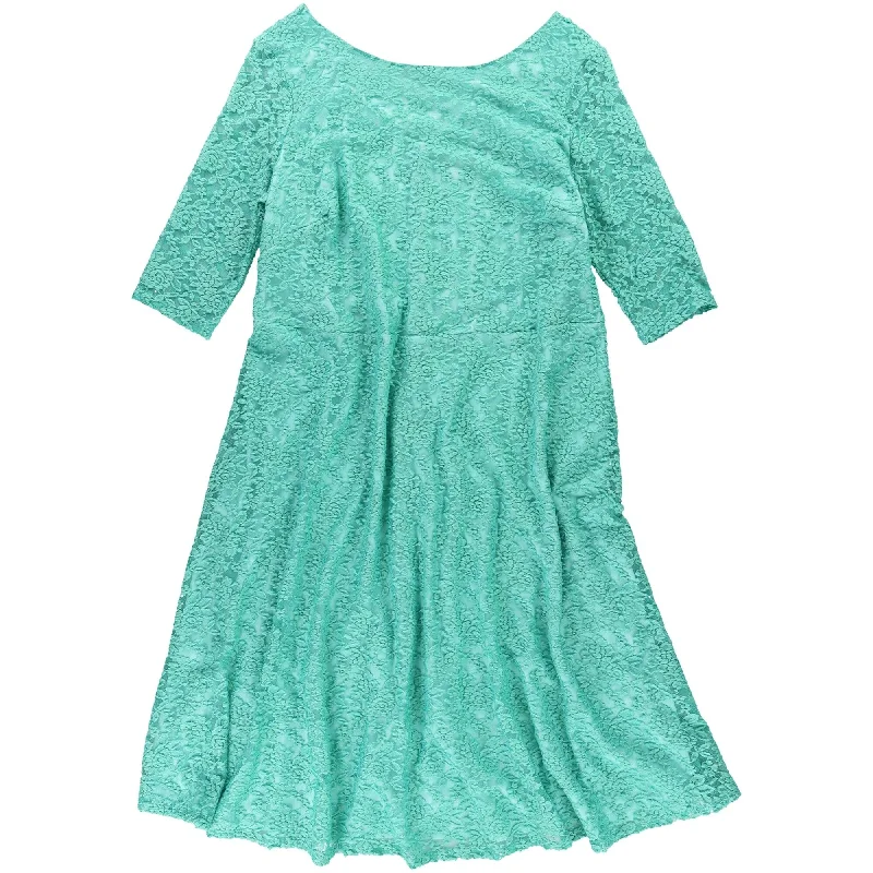 Sangria Womens Lace A-line Dress, Green, 20W