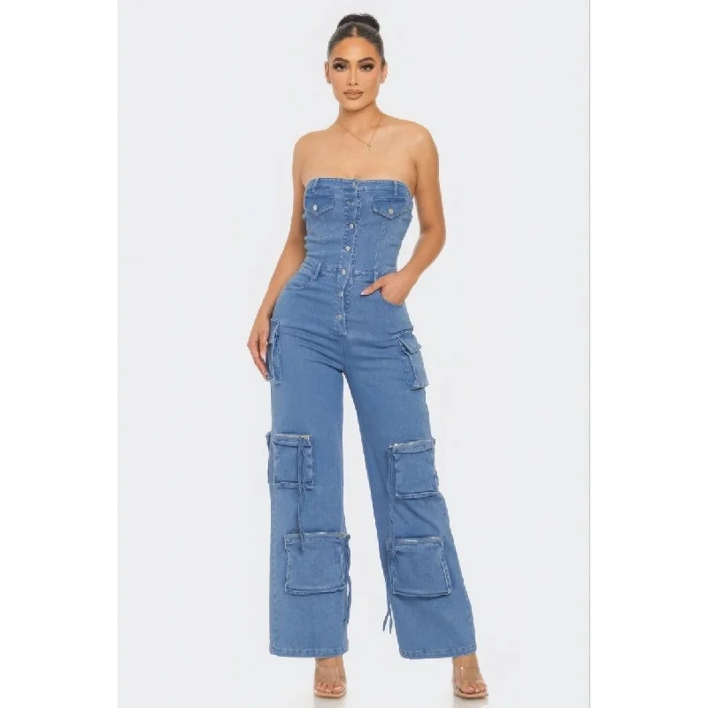 Stretch Denim Jumpsuit