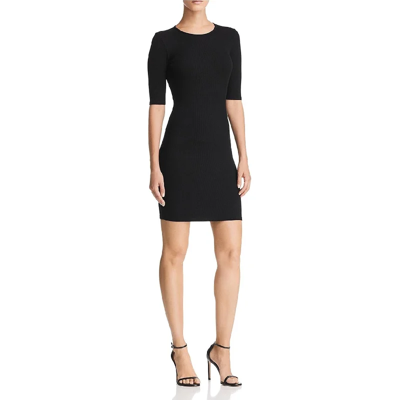 T by Alexander Wang Womens Cutout Sweater Dress, Black, Medium