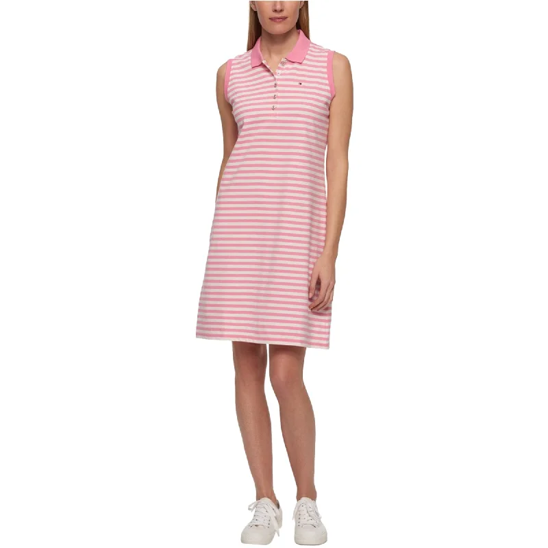 Tommy Hilfiger Womens Polo Sport Dress, Pink, X-Small