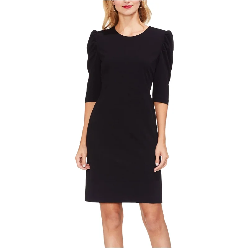 Vince Camuto Womens Puff Sleeve Sheath Dress, Black, X-Small