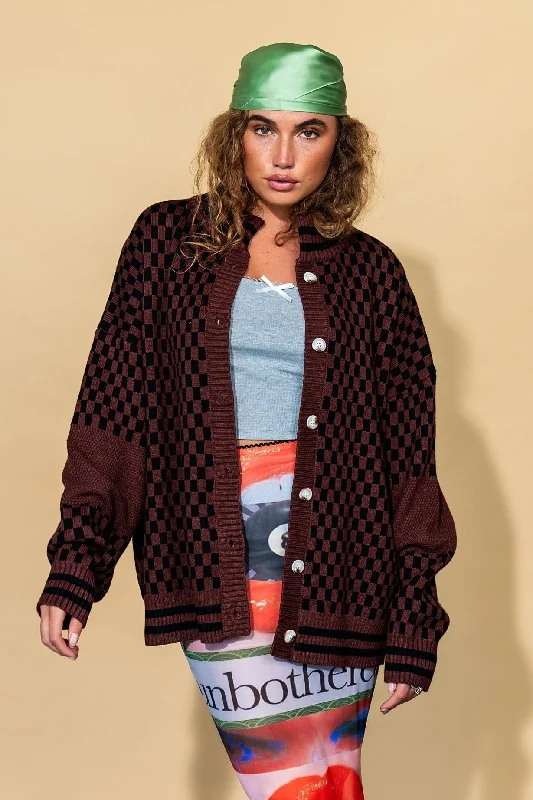 Get What I Want Grandpa Cardigan in Black + Brown