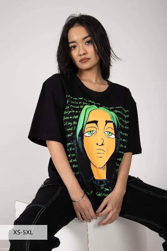 Billie Eilish Illustration Oversized T-shirt