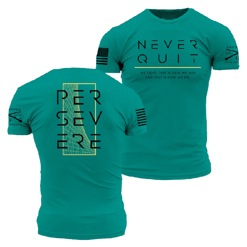 Never Quit T-Shirt - Heather Aqua