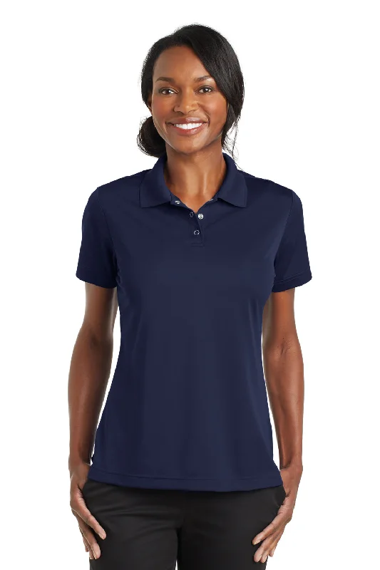 CornerStone Womens Gripper Moisture Wicking Short Sleeve Polo Shirt - True Navy Blue - Closeout