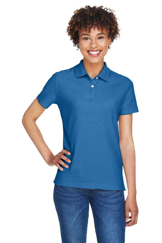 Devon & Jones Womens DryTec20 Performance Moisture Wicking Short Sleeve Polo Shirt - French Blue