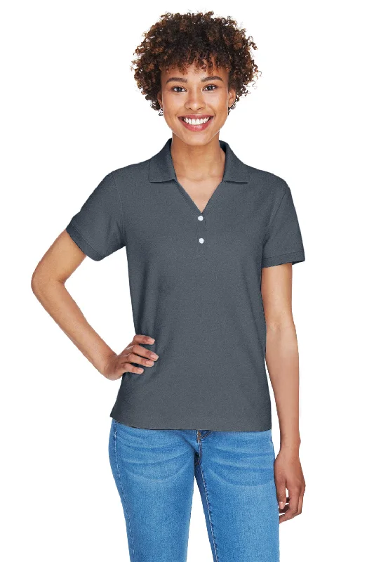 Devon & Jones Womens Short Sleeve Polo Shirt - Graphite Grey