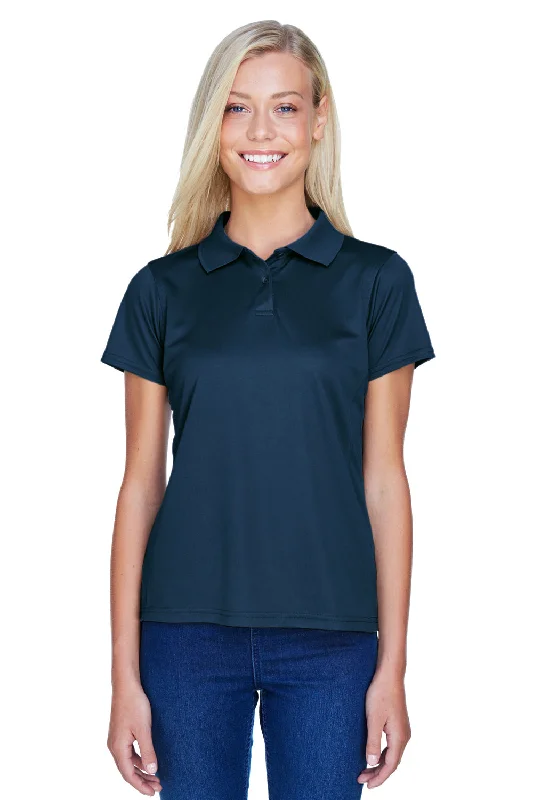 Harriton Womens Polytech Moisture Wicking Short Sleeve Polo Shirt - Navy Blue