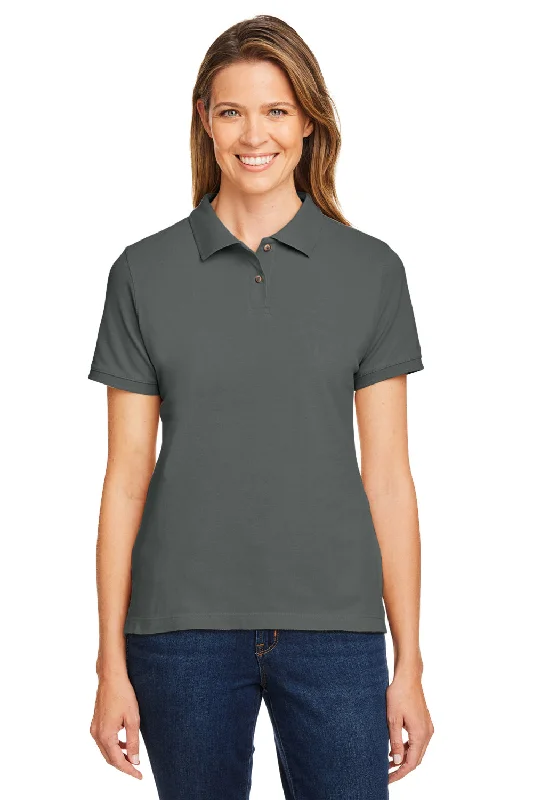 Harriton Womens Short Sleeve Polo Shirt - Charcoal Grey